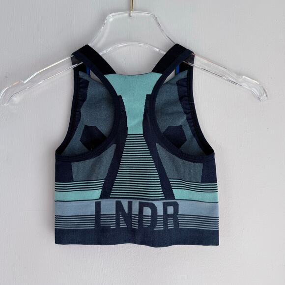 LNDR Spectrum Sports Bra Seamless Blue Aqua Women’s Size XS Small Geometric - Picture 5 of 10